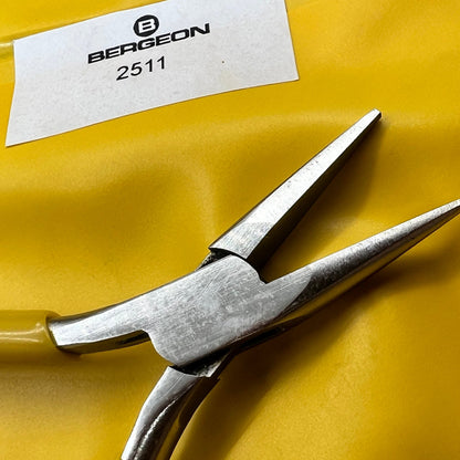 Bergeon Swiss 2511 Halbrund Spitzenschmiede Flachbackenzange