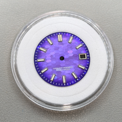 28.5mm Purple No Logo Natural Seashell Blue Luminous Watch Dial for NH35