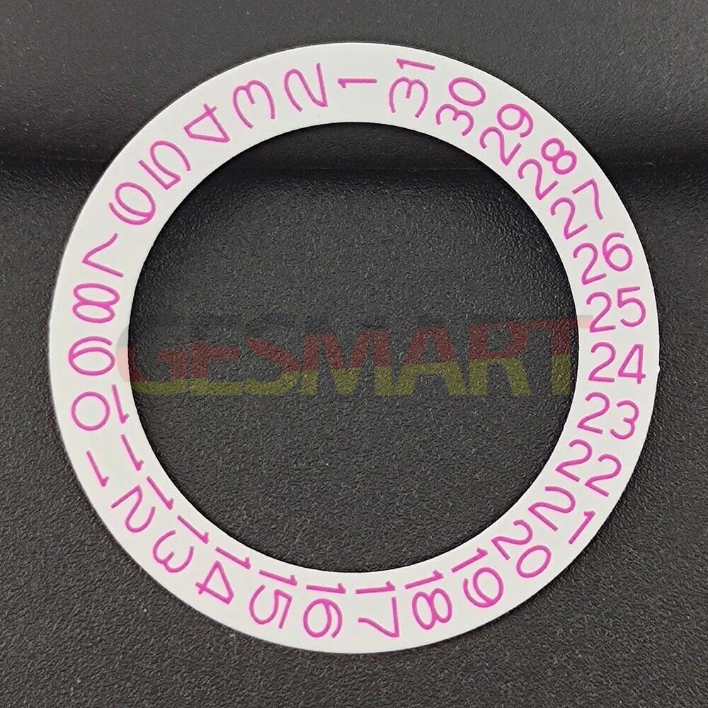 Pink date wheel overlay for NH35 NH36 watch movement, enhancing timepiece customization and style.