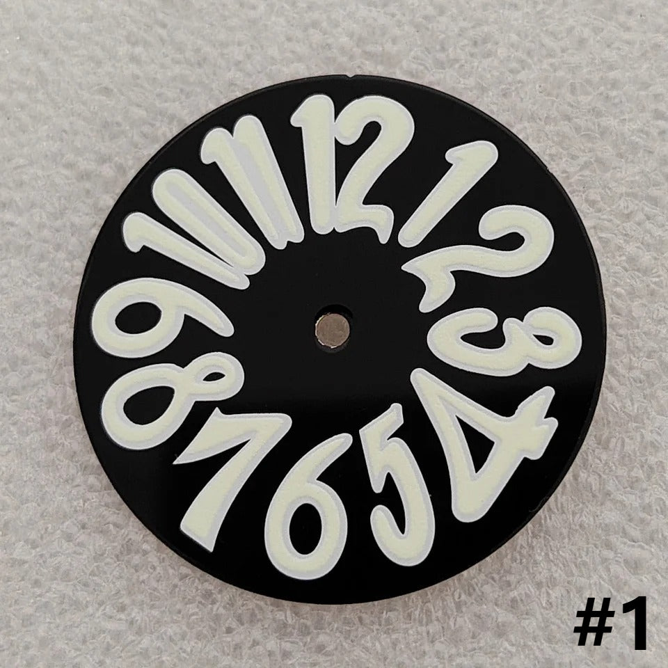 33.2mm Modified Enamel with Faint Luminous Large Watch Dials for NH35 Movement
