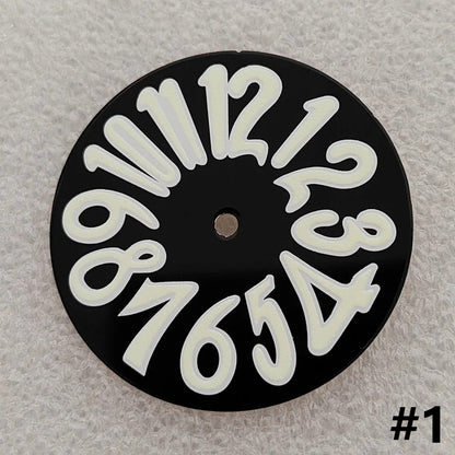 33.2mm Modified Enamel with Faint Luminous Large Watch Dials for NH35 Movement