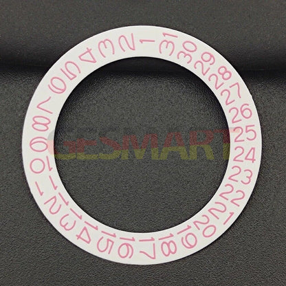 Pink date wheel overlay on white background for NH35 NH36 watch movement accessories.