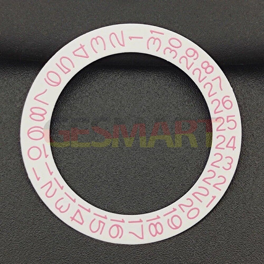 Pink date wheel overlay on white background for NH35 NH36 watch movement accessories.