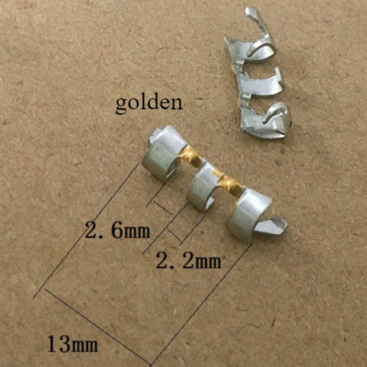 Steel Golden+Silver 13x2.6x2.2mm Curved End Links Spring Bars Bracelet Watch Band Strap#43