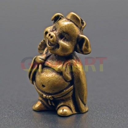 Solid copper Marshal Tianpeng trinket with vintage bronze finish, hand-carved detailing from.