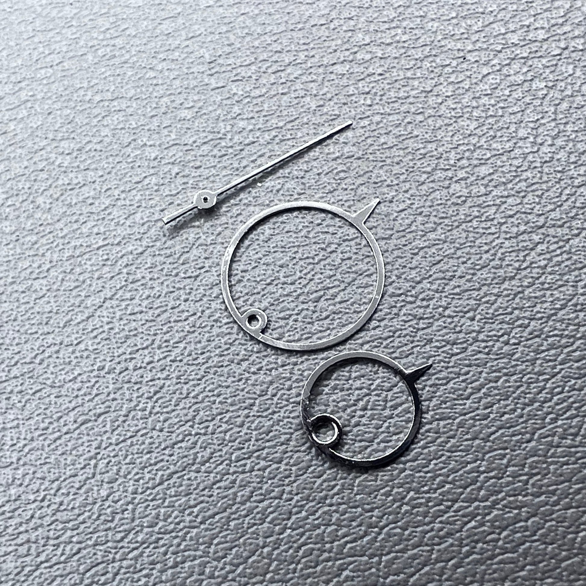 Set of 11mm irregular round pointed watch hands for Miyota 2035, stylish accessory for watch repair and customization.