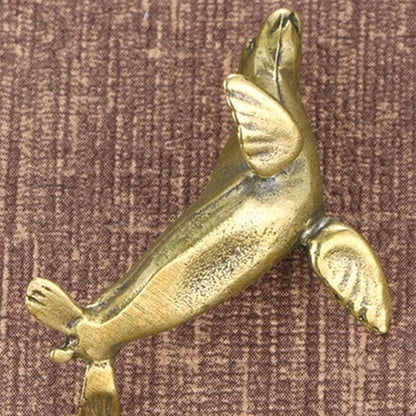 Hand-carved solid copper seal trinket, vintage bronze finish for collectors and home decor.