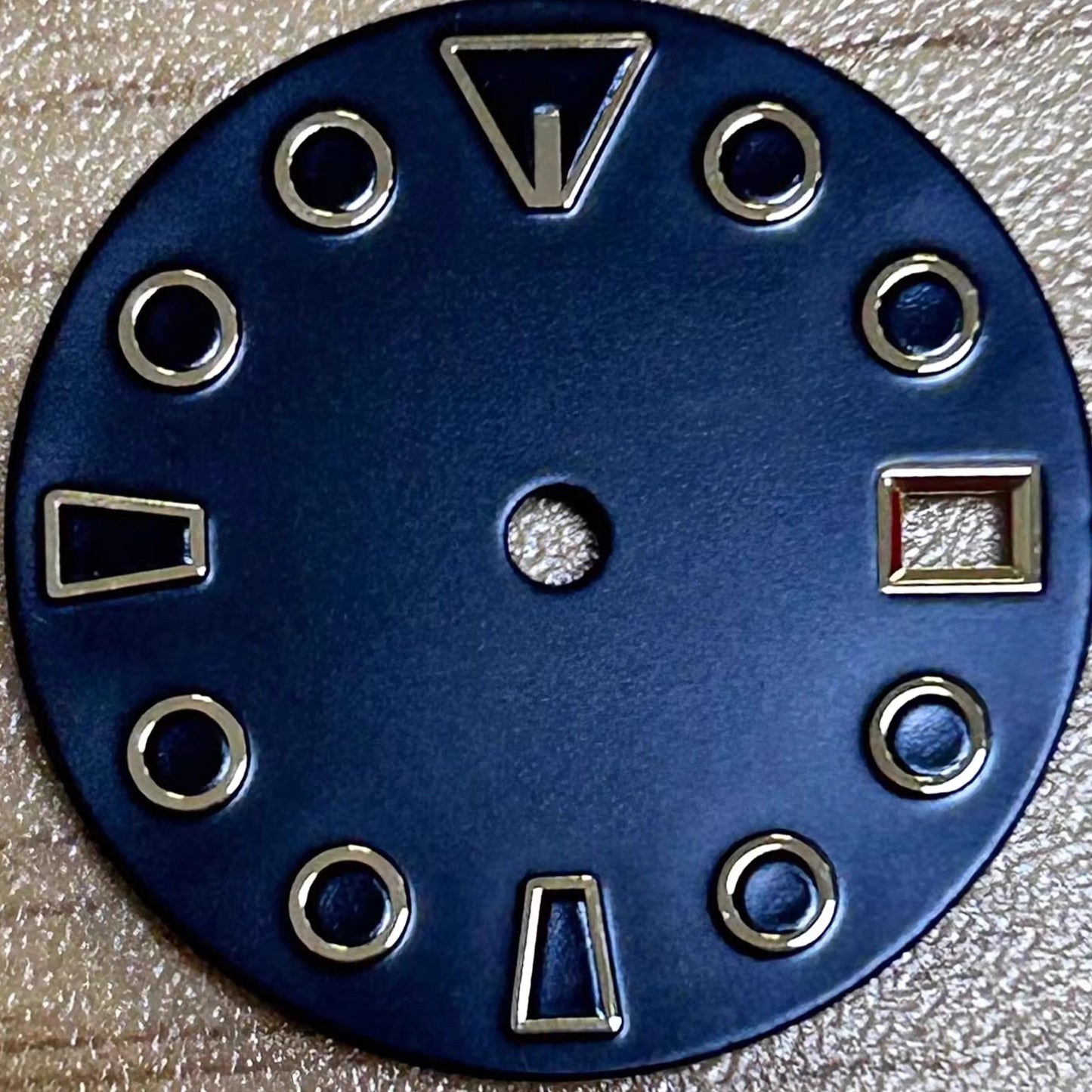 28.6mm Golden Nail Modified Black Watch Dial For NH35 NH36 Movement No Lume