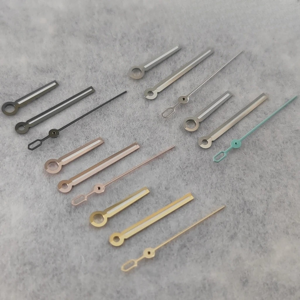 12.5*12*8mm Silver Black Watch Hand for NH35 NH36 Green Lume Silver Vintage