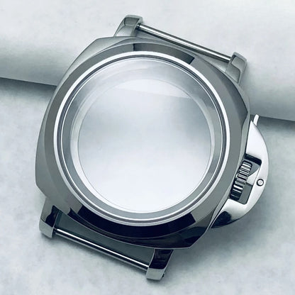 40MM Sapphire Polished Steel Watch Case with Handle Fit NH34 NH35 NH36 NH38