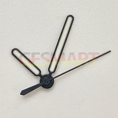 Set of 3 green luminous watch hands with black trim for NH35 NH36 SKX007 SBBN movements, enhancing visibility and style