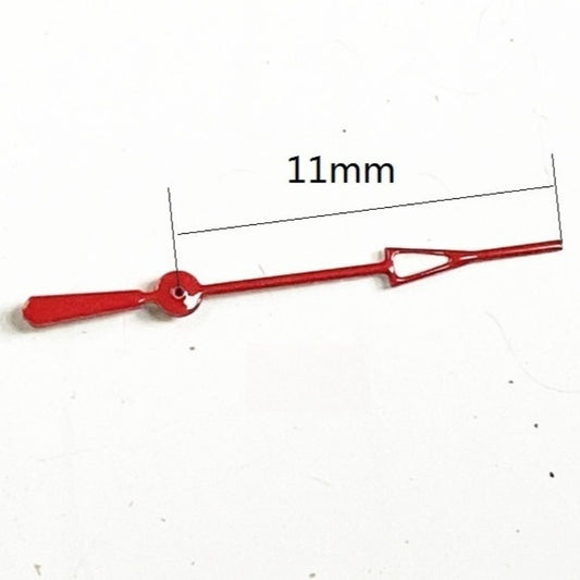 Set of 3 red 11mm second hands for Miyota OS10, OS20, OS30 watch movements.