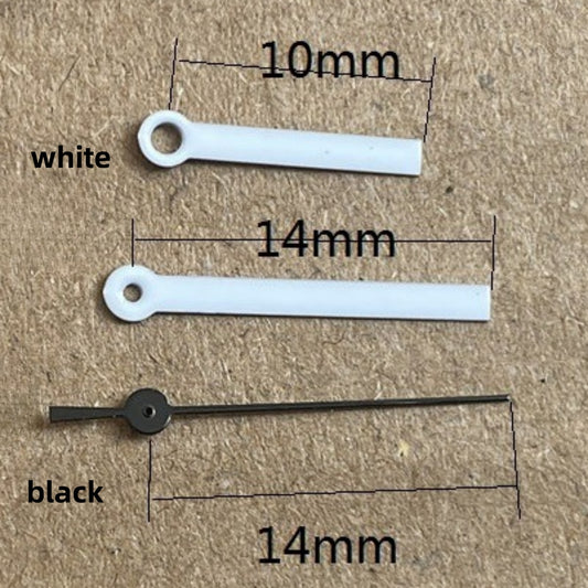 White painted 14x14x10mm watch hands set for Ronda 515 quartz movement