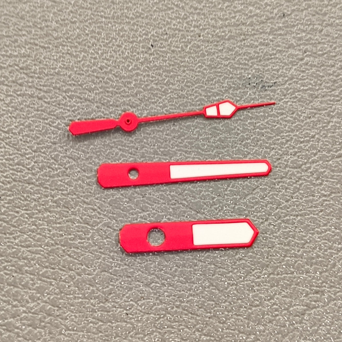 2 Sets Red Trim White Painted Watch Hands Green Lume for NH35 NH36 7S26 7S36