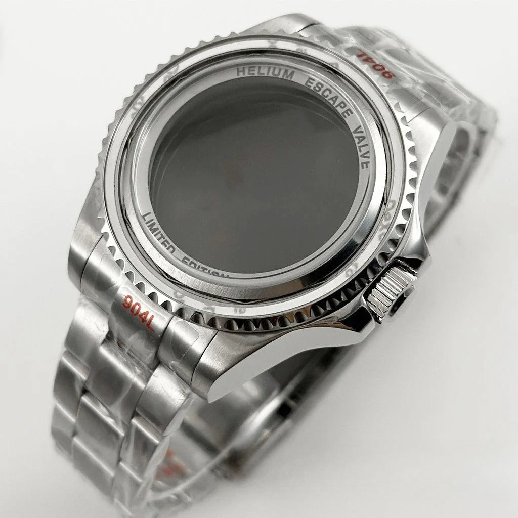 44mm Black Blue GMT Ceramic Bezel Watch Case for Deep SEA for NH34 NH35 NH36