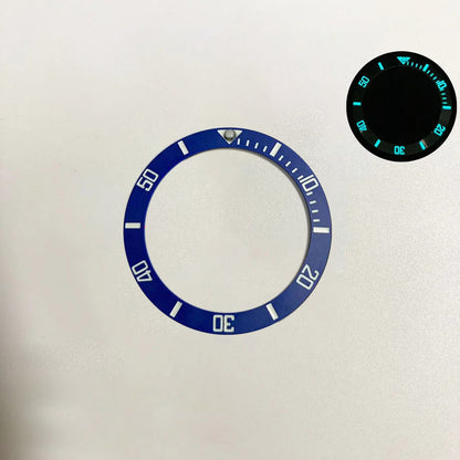 Sloping 40x31.8mm ceramic bezel insert with super luminous feature for divers watches replacement.