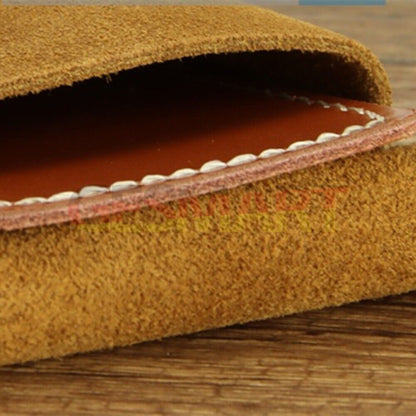 Genuine cowhide watch storage bag, soft-lined travel pouch for secure watch protection.