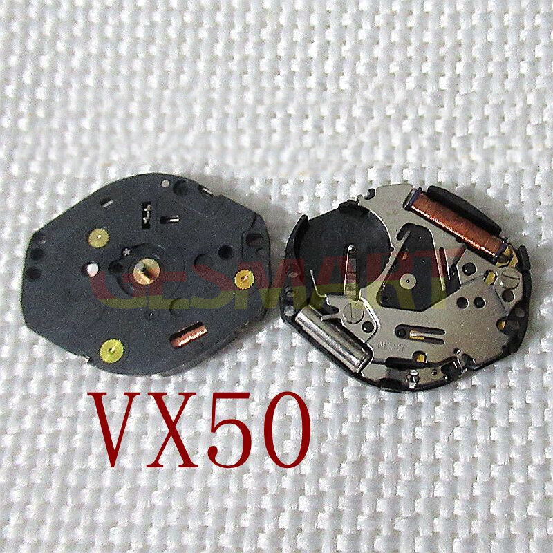 Japan-made Hattori Epson TMI VX50 VX50E quartz watch movement for precise timekeeping.