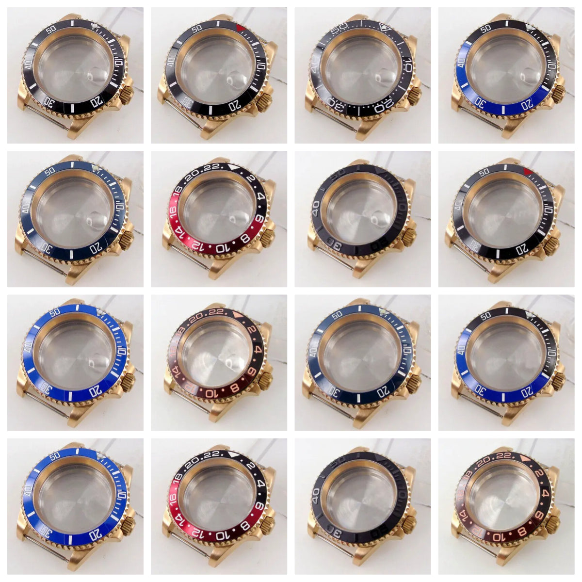 40mm CUSN8 solid Bronze sapphire glass Watch Case fit Japan NH35 NH36 ETA 2824