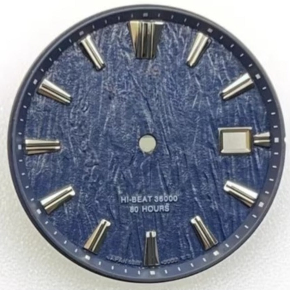 Dark blue ice vein GS dial, 33.5mm, fits NH35 watch movement, stylish watch accessory by GS.