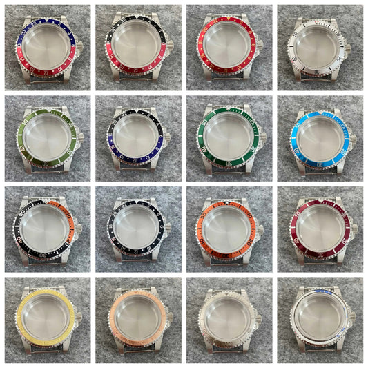 39.5mm Steel Watch Case Retro Flat Mirror Case Sapphire Crystal Fit NH35 NH36