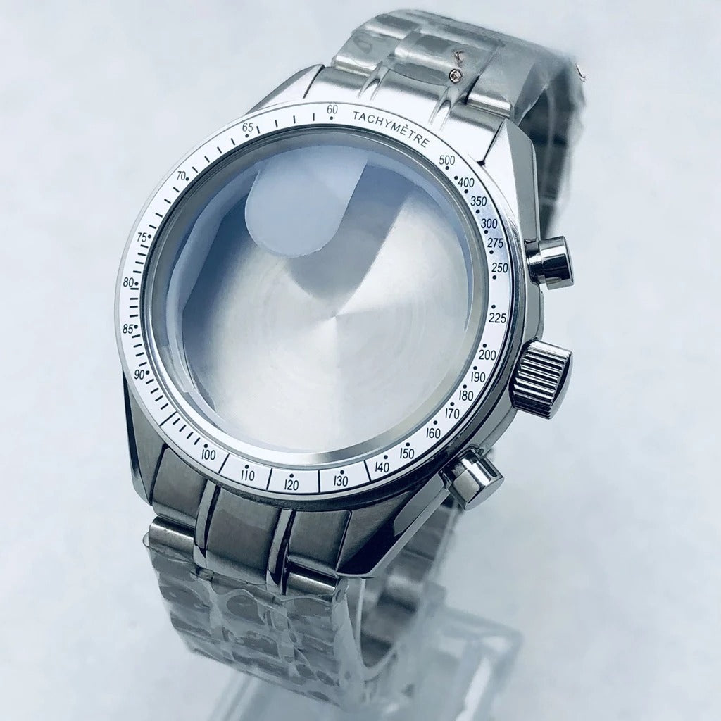 39.7mm Watch Moon Back Cover Case Chronograph Fit VK63 VK64 For OMG 20mm Strap