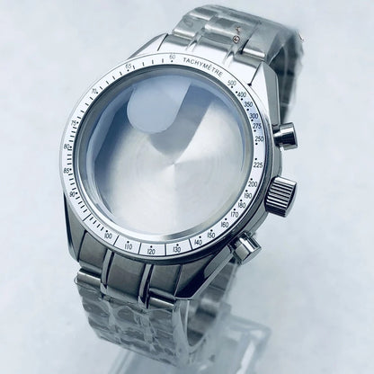 39.7mm Watch Moon Back Cover Case Chronograph Fit VK63 VK64 For OMG 20mm Strap