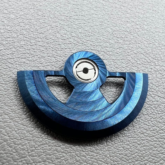 Blue hollow Geneva rotor oscillating weight for NH35 NH36 watch movements, precise and durable.