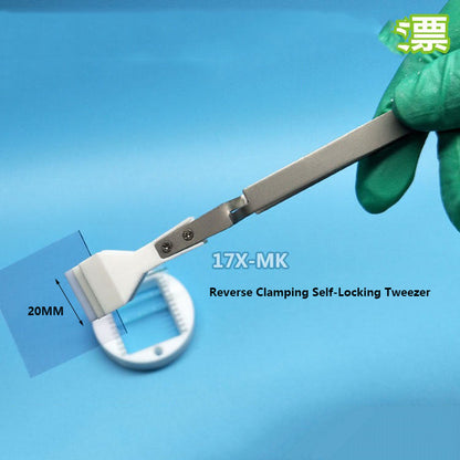 PTFE flat tip tweezers for watch repair, jewelry, and lab use by professionals.