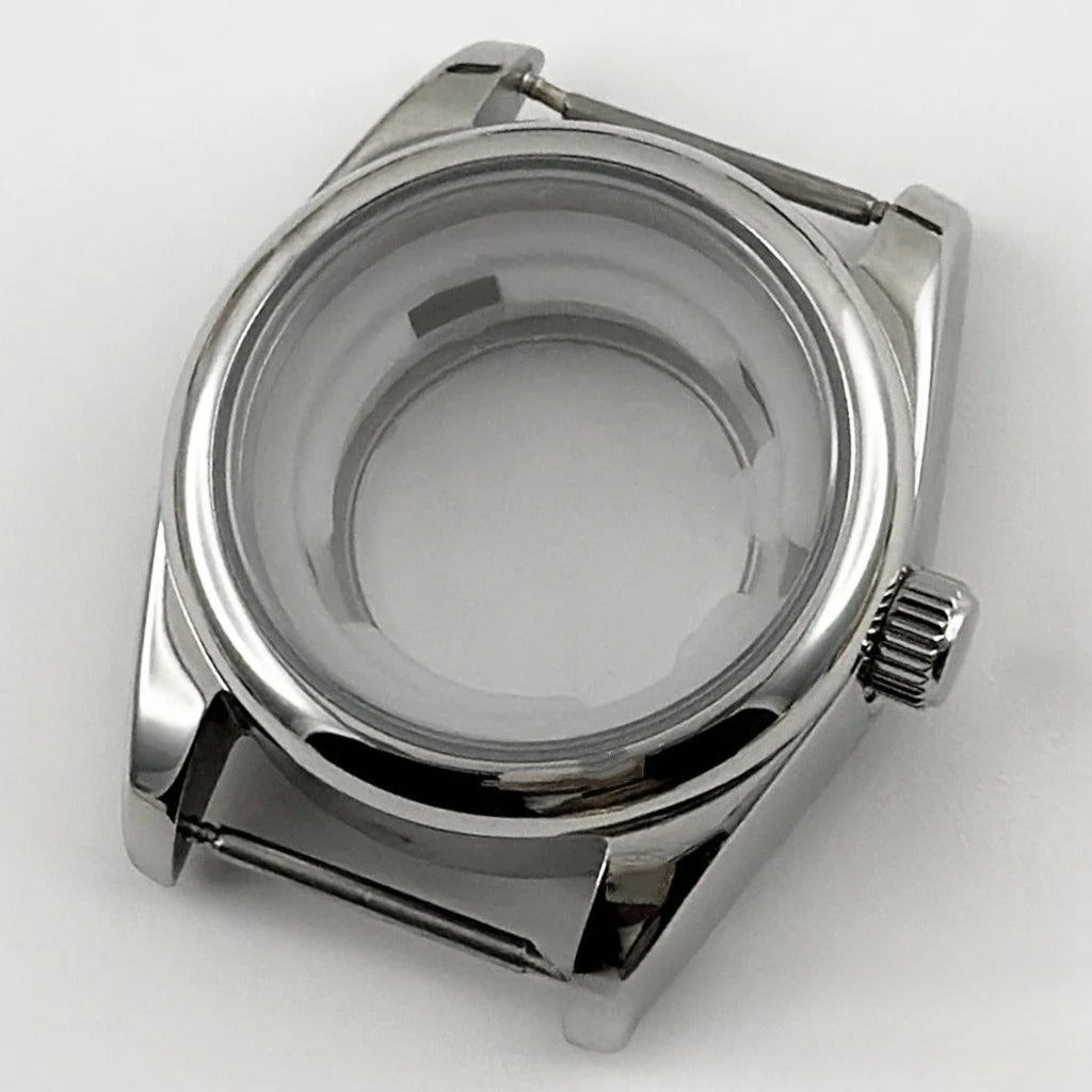 Ladies 31MM Round Bezel Sapphire Glass Jubilee bracelet Watch Case Fit NH05 NH06