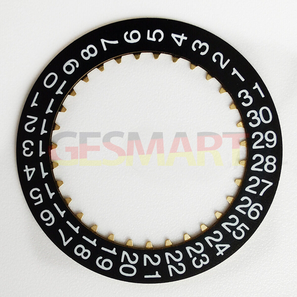 Black date disk wheel for ETA 7750 movement, date display at 3 o'clock, compatible with China-made watches.