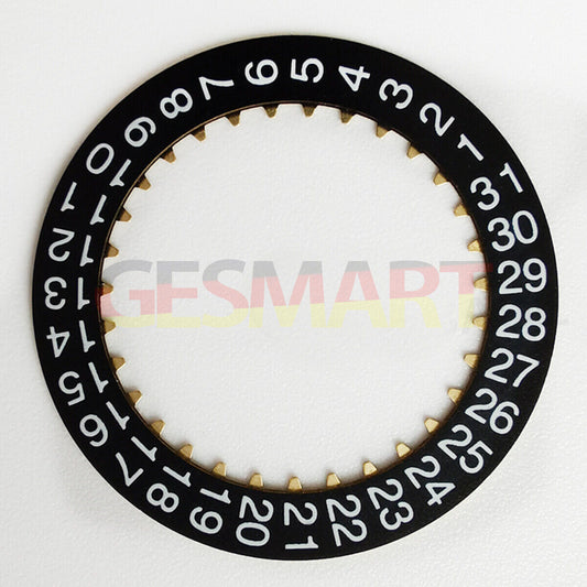 Black date disk wheel for ETA 7750 movement, date display at 3 o'clock, compatible with China-made watches.
