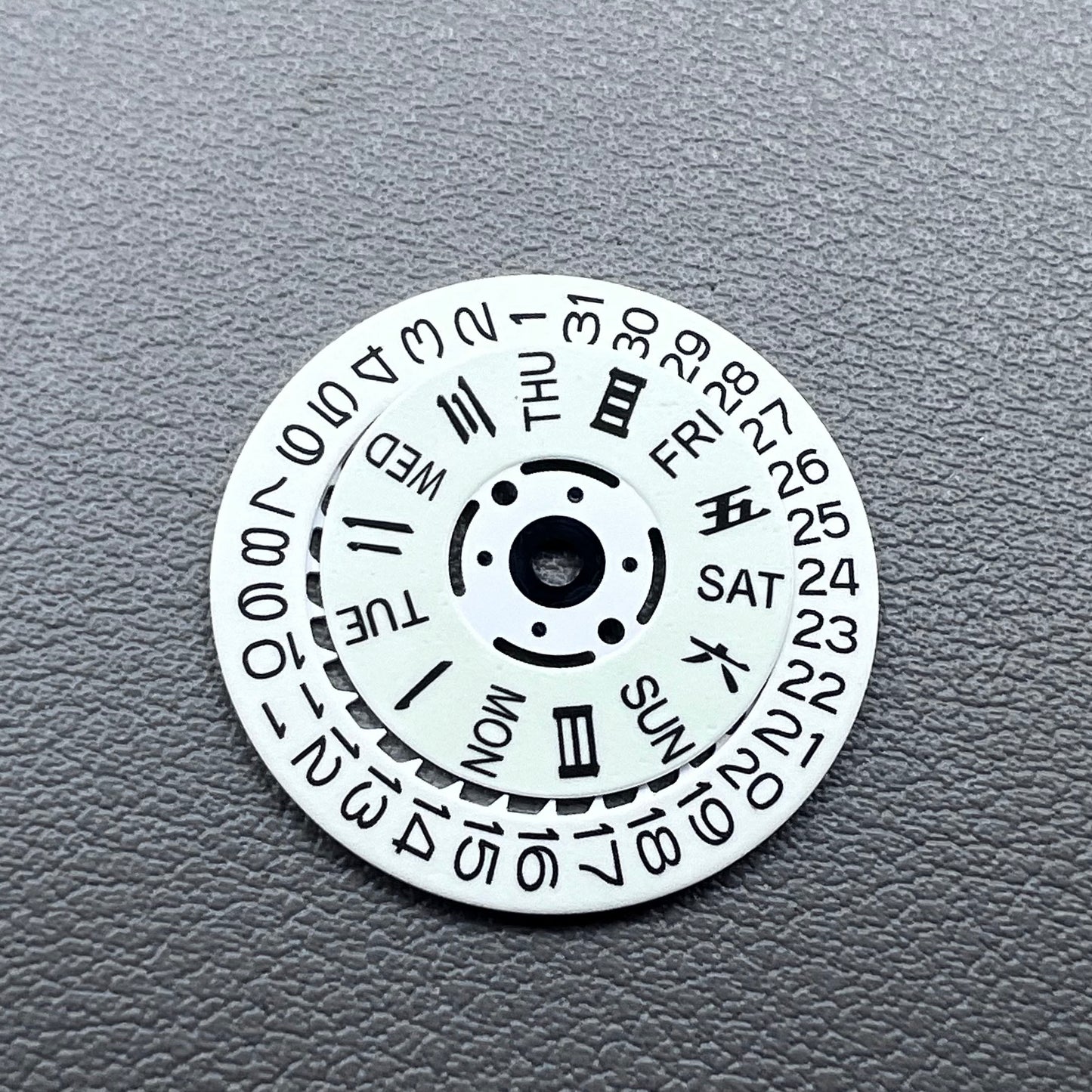 Green Lume White Date Disk Wheel Week Wheel for Seiko Movement NH36 Date@3.8