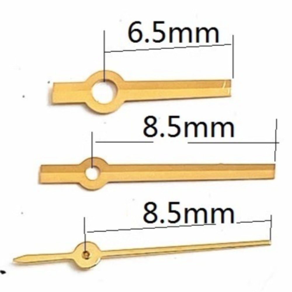 Golden 8.5x8.5x6.5mm watch hands for Ronda 785 movement, precise accessory
