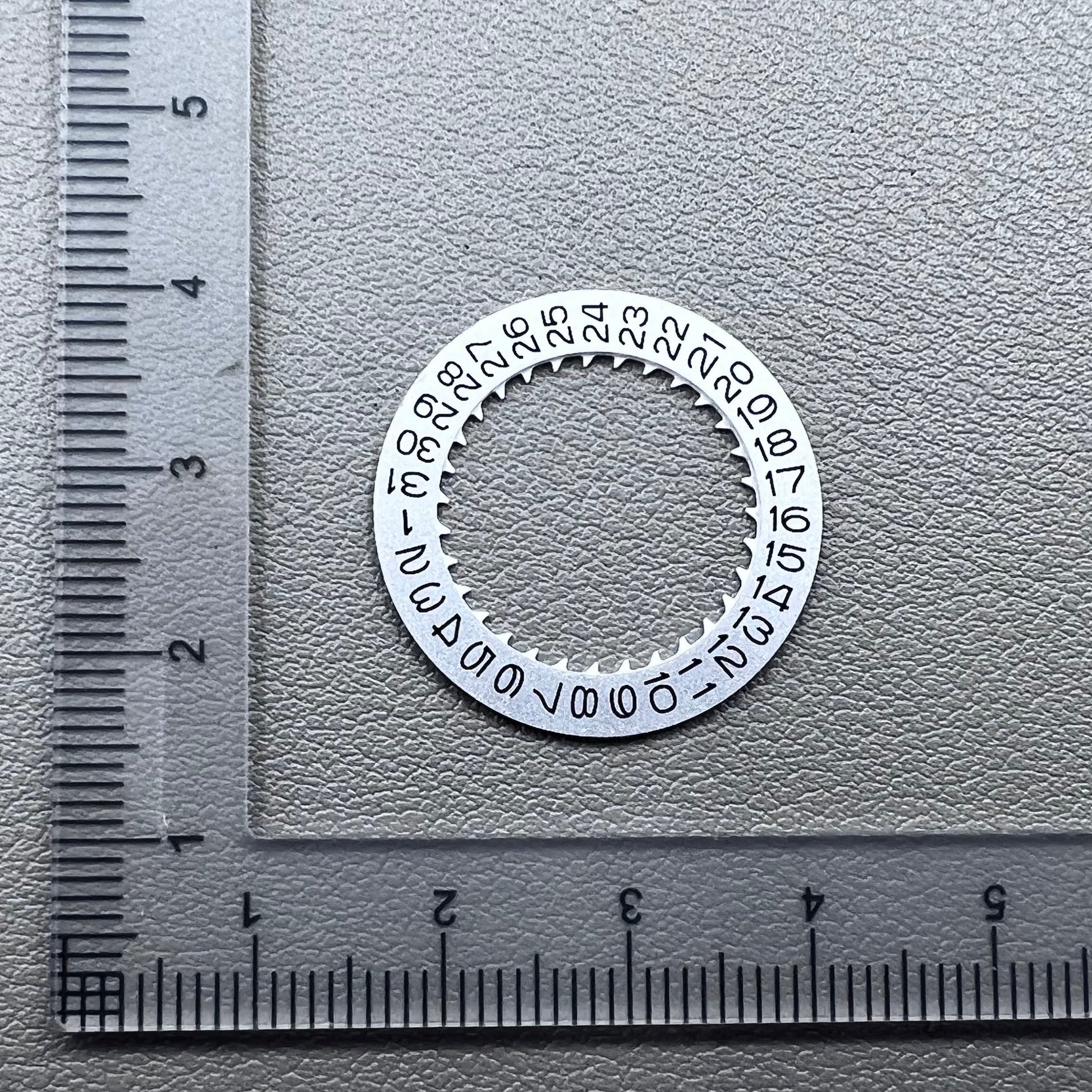 Vintage silver date disk wheel compatible with NH36 NH35 mechanical movement, Crown@3.8 accessory.