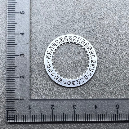 Vintage silver date disk wheel compatible with NH36 NH35 mechanical movement, Crown@3.8 accessory.
