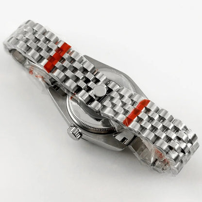Ladies 31MM Round Bezel Sapphire Glass Jubilee bracelet Watch Case Fit NH05 NH06