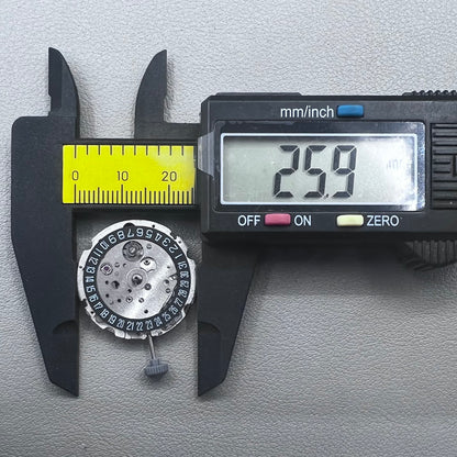 Japan Miyota 8215 automatic watch movement with black dial and date display at 6 o'clock by Miyota.