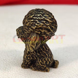 Solid Copper Poodle Trinket Hand Carved Bronze Model Figurines