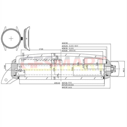 42mm Seagull ST3600 men's watch with white dial and manual mechanical movement, elegant accessory.
