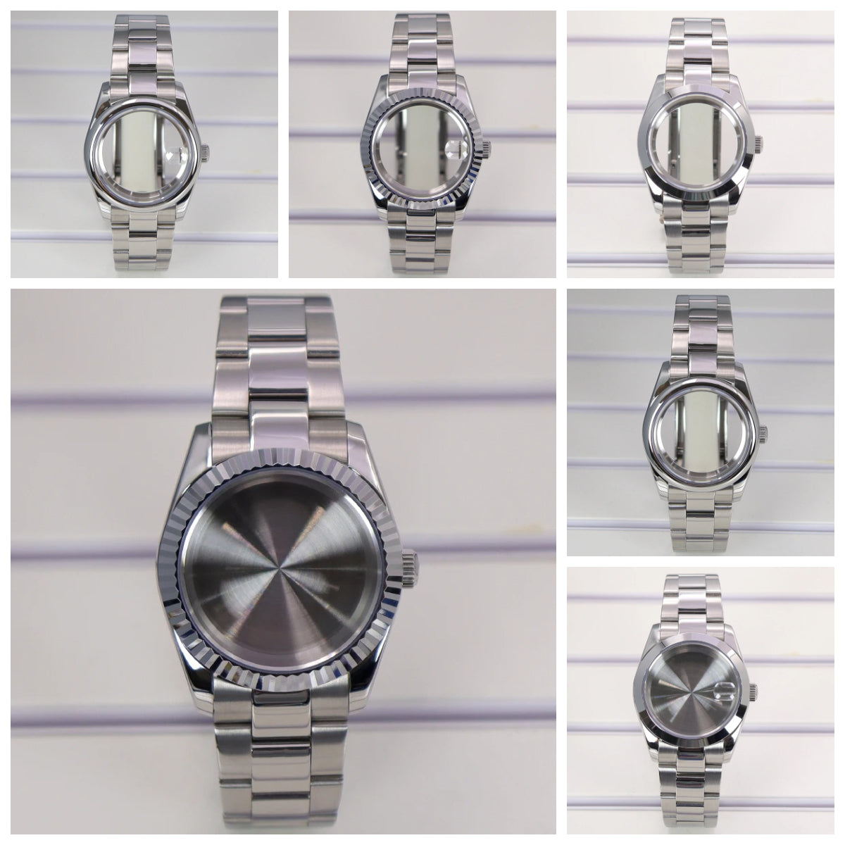 36/39mm Fluted Bezel Cases For SK DJ Air King Fit NH35 NH36 NH34 NH38 Miyota8215