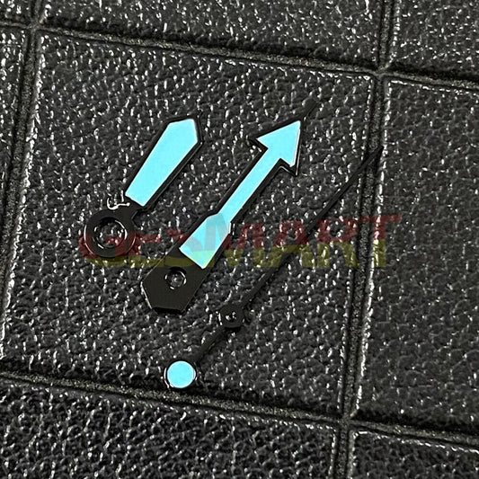Multi-color luminous watch hands with black trim for NH35/NH36/4R/7S movement