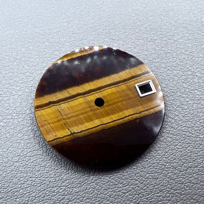 28.5mm Watch Dial Tiger's Eye Stone with Date Modified  for SW200 ETA2824 NH35