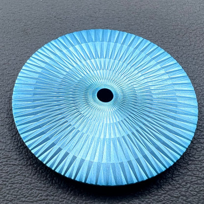 Ice Blue 28.5mm watch dial with radial pattern, no lume, for Miyota 8215 movement.