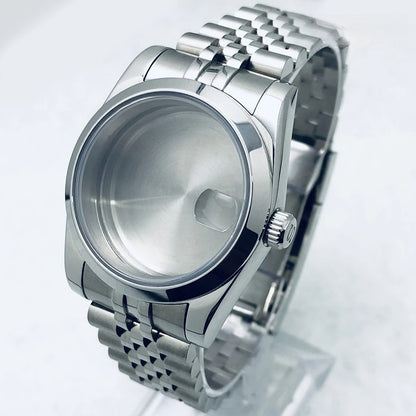 36/40mm Watch Case with Stainless Steel Sapphire Crystal for NH34 NH36 S Crown