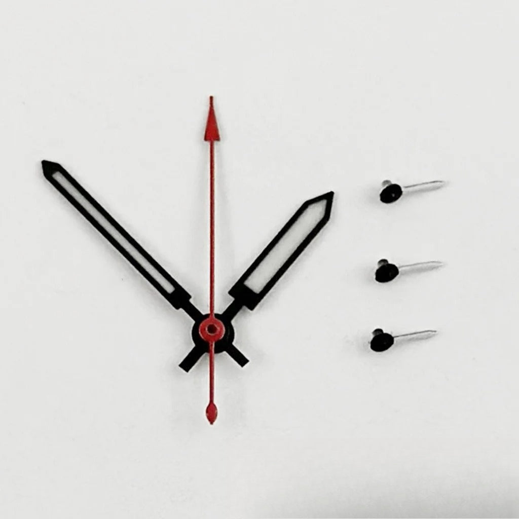 Red Second Hand Black White Watch Hands with BGW9 Luminous for VK63 VK64 6 Hands