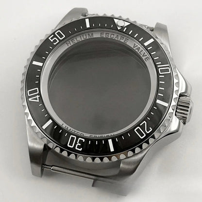 44mm Watch Case for Deep SEA Style for NH34 NH35 NH36 Rotating Bezel Solid Back