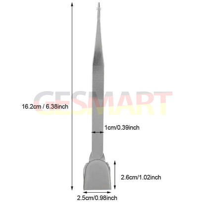 Jewelry Diamond Tweezers with scoop shovel for precise gem and bead handling.