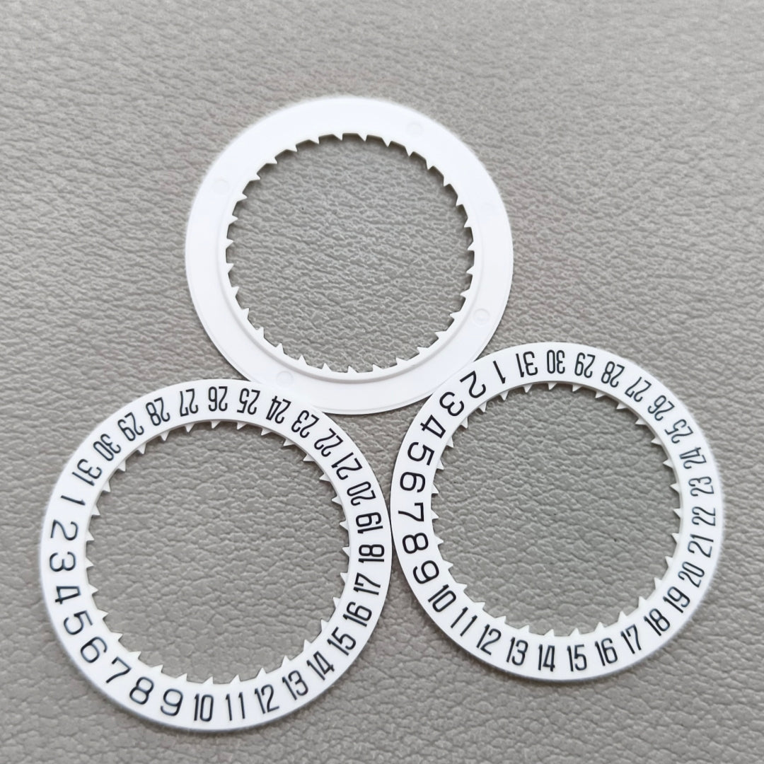 3 PIECES White Date Disk Wheel Generic for Miyota 8215 8200 Movement Date@6