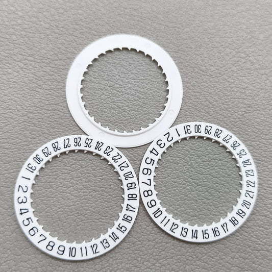 3 PIECES White Date Disk Wheel Generic for Miyota 8215 8200 Movement Date@6